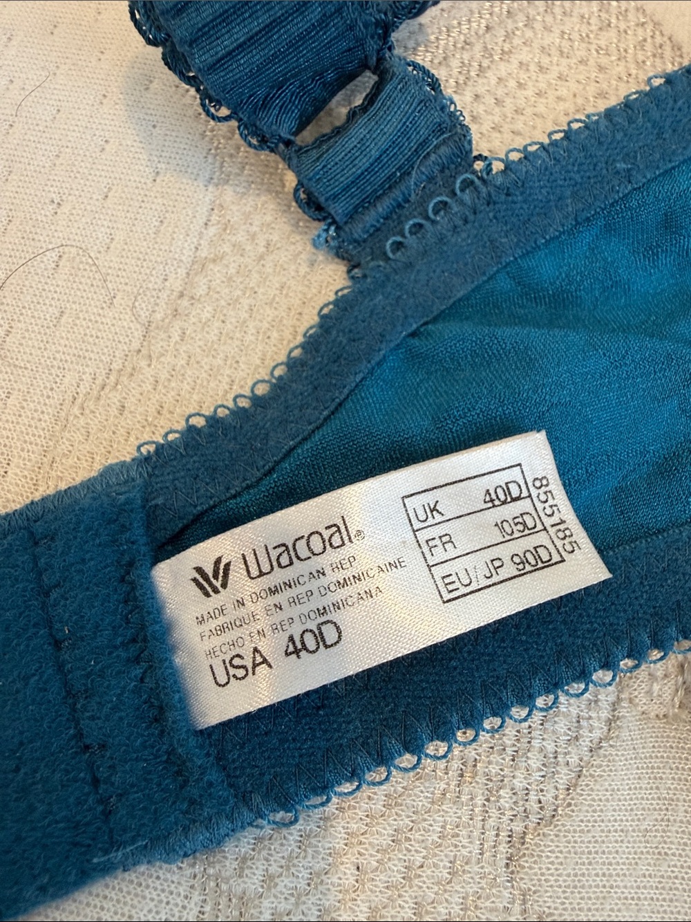 Wacoal Teal Blue Underwire Bra - 40D